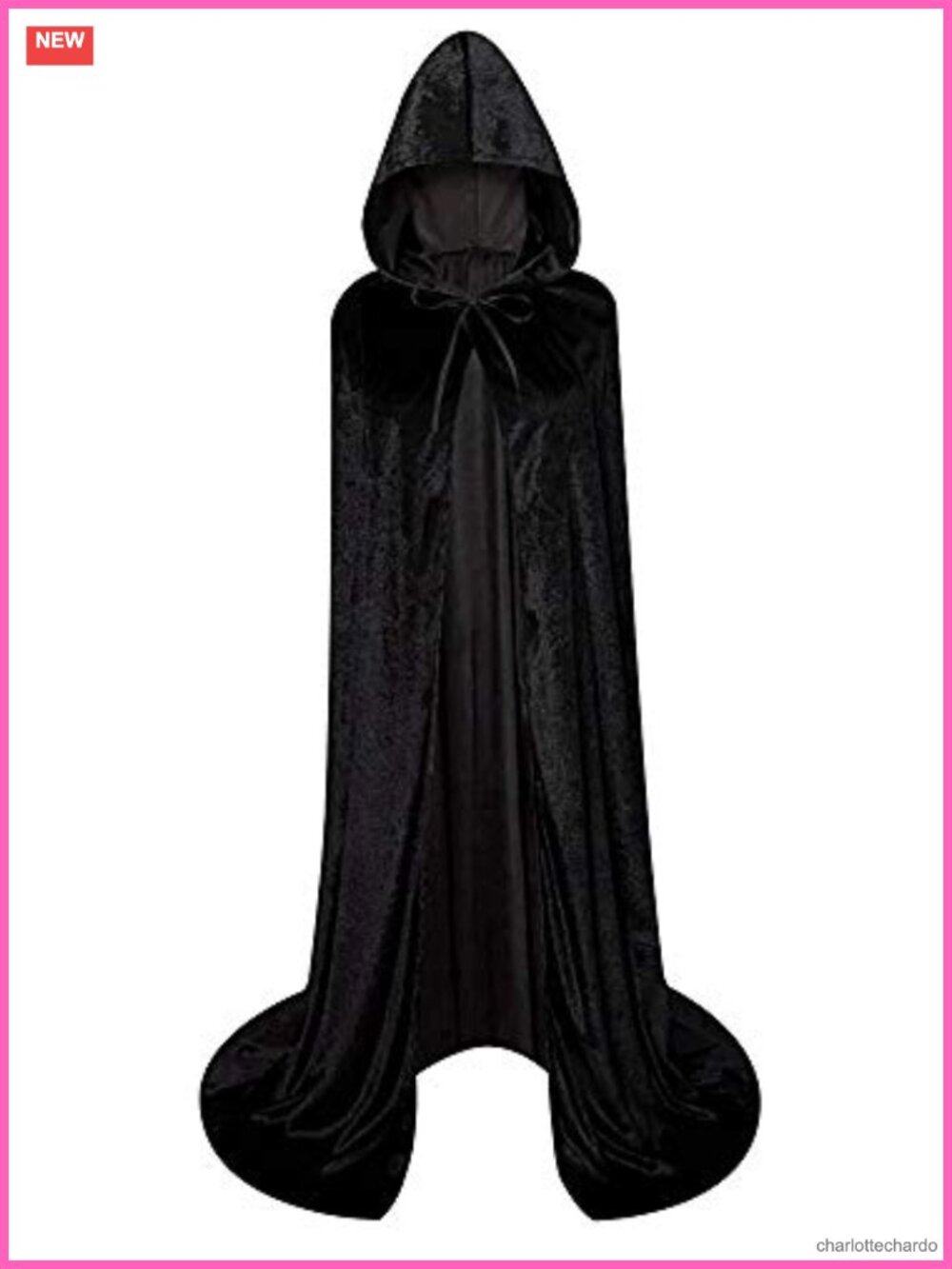 Unisex Velvet Full Length Hooded Robe Cloak Cosplay Costume Cape